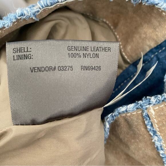 Wilson’s Leather Y2K Suede denim patchwork pants size 10 BOHO - Picture 9 of 9